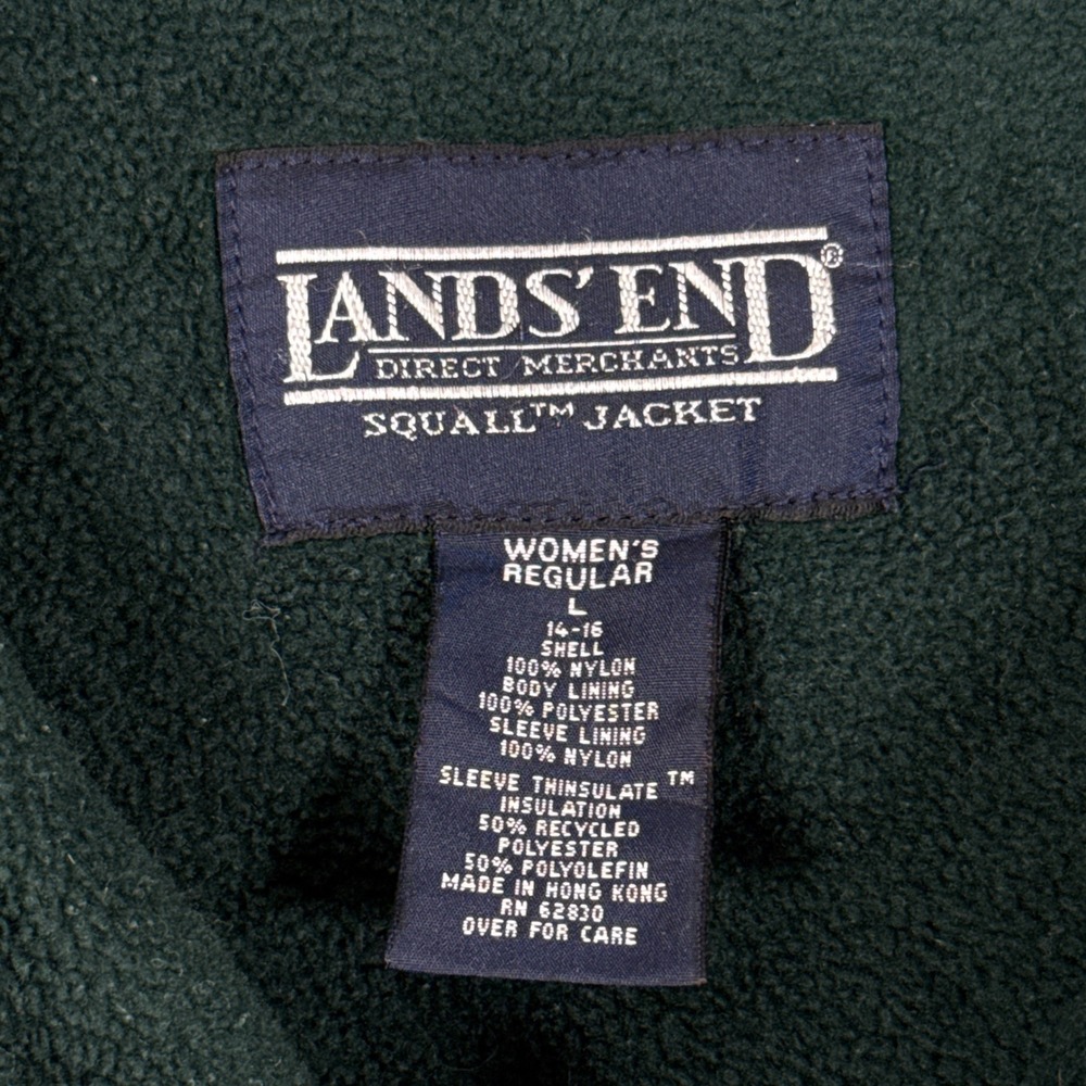 Lands End Classic Squall Bomber Jacket Women L Fleece Lined Polartec Vintage 90s - Picture 12 of 14